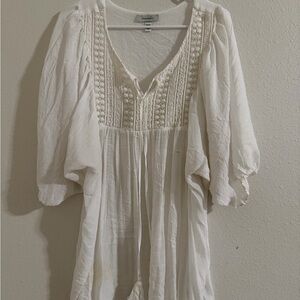 Dressbarn Cream Boho Blouse